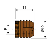 Дюбел Indaux за мебелна сглобка пластмасов ф 10х11 мм, пластмаса - product - 068 TEK 1170