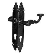 Дръжка за секретна брава Amig с шилд Рустик черна мат  черна мат, 280х72х45 мм, 72 мм, 100PB - product - 068 TEK 702