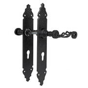 Дръжка за секретна брава Amig с шилд Рустик черна мат  черна мат, 280х45 мм, 90 мм, 102PB - product - 068 TEK 864