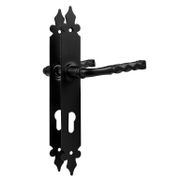 Дръжка за секретна брава Amig с шилд Рустик черна мат  черна мат, 270х36 мм, 72 мм, 106PB - product - 068 TEK1213