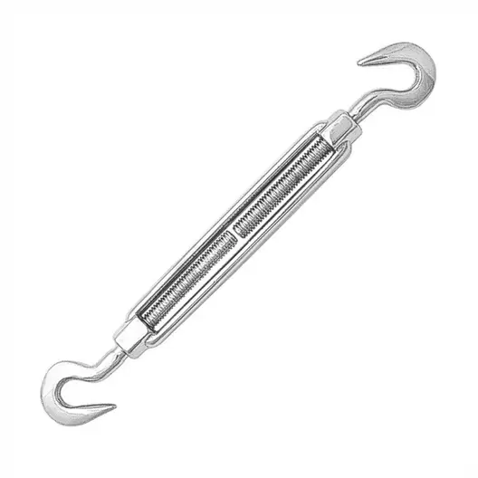 Обтегач за въжета QD Rigging China  кука-кука, 650 кг, M10x185x250 мм, DIN 1480