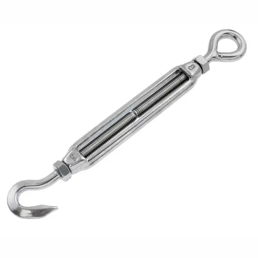 Обтегач за въжета Inox Mare неръждаем  ухо-кука, M6x110x230 мм, 80 кг
