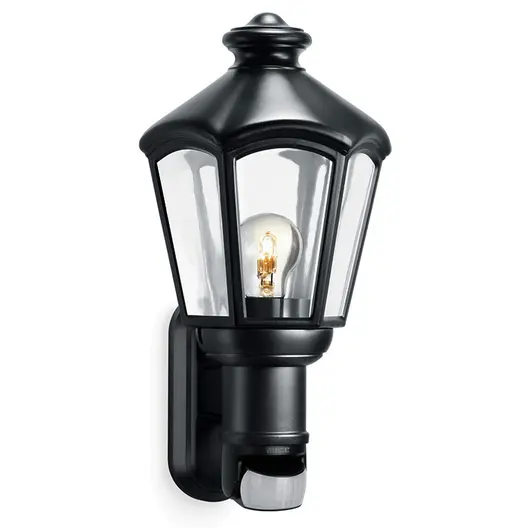 Лампа Steinel фасадна със сензор 60 W, 410 мм, 230 V, 44 IP, E27, черна, L 562 S