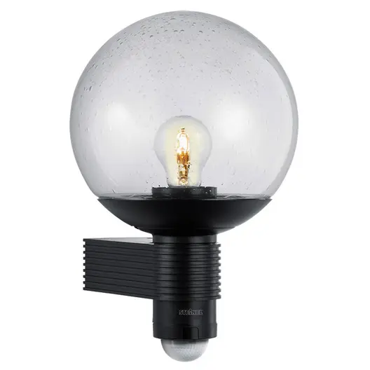 Фасадна лампа със сензор Steinel  60 W, E27, черна, 230 V, L 400 S SW