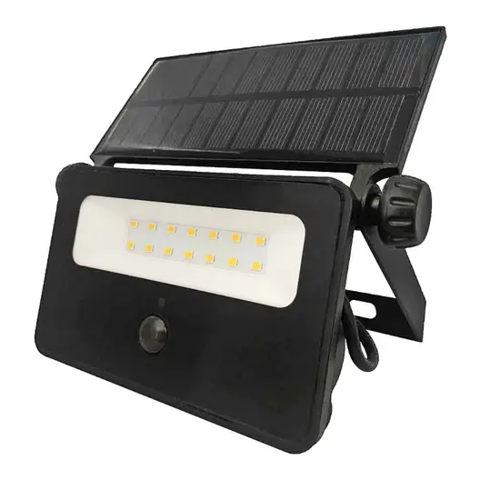 LED прожектор Vivalux със соларен панел и сензор за движение  8 W, 4000 K, черен, Uno Solar LED
