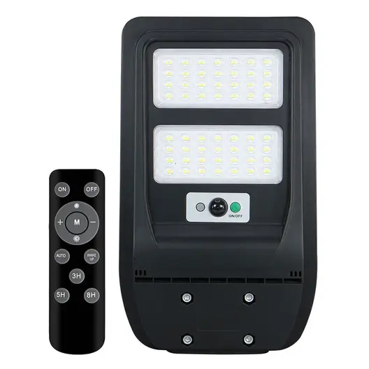LED прожектор Vivalux със соларен панел и сензор за осветеност  50 W, 6400 K, черен, Rex Solar LED