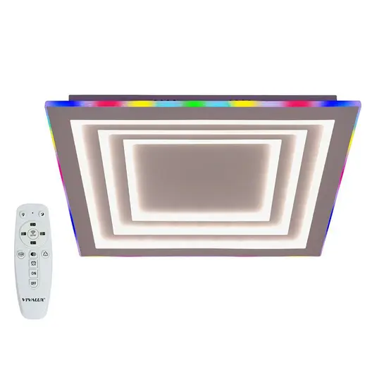 LED плафониера Vivalux интериорна  102 W, 480x480x45 мм, 3000/4000/6000 K, 230 V, бял, Dakota