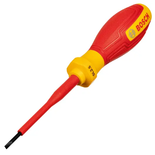 Отвертка с прав шлиц Bosch 1000V VDE  SB 0.4х2.5x75 мм