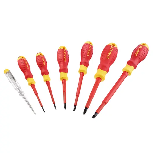 Комплект електротехнически отвертки Stanley SB/PZ и фазомер  7 бр., STHT60031-0