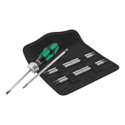 Отвертка Wera със сменяеми накрайници двустранна 7 бр., Kraftform Kompakt Vario RA SB - product - 072 WRA 643