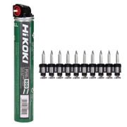 Гвоздеи за такер HiKOKI - Hitachi с флакон газ  за бетон, 2.6x40 мм, гладки, поцинкована стомана, 1000 бр. - product - 076 HTC 204