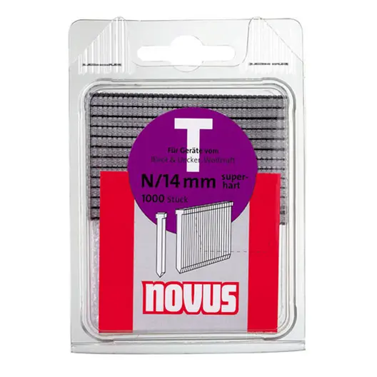 Гвоздеи за такер Novus с наклон 0°  тип N, 1.65x14 мм, стомана, 1000 бр.