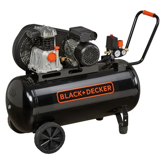 Електрически компресор с ремъчна предавка Black & Decker  3 к.с., 100 л, 320 л/мин, 10 bar, BD 320/100-3M