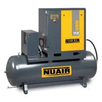 Винтов компресор с ресивър NUAIR с изсушител и ремъчна предавка  10 к.с., 270 л, 1000 л/мин, 10 bar, Sirio 8-10-270 ES