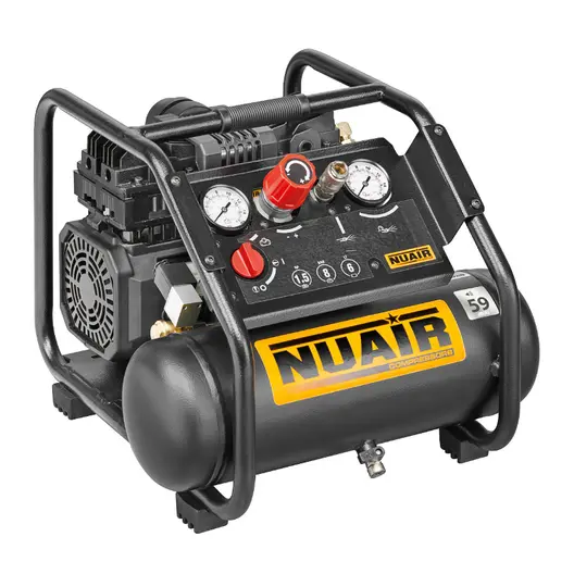 Електрически безшумен безмаслен компресор NUAIR  1.5 к.с., 6 л, 160 л/мин, 8 bar, Siltek TB 6
