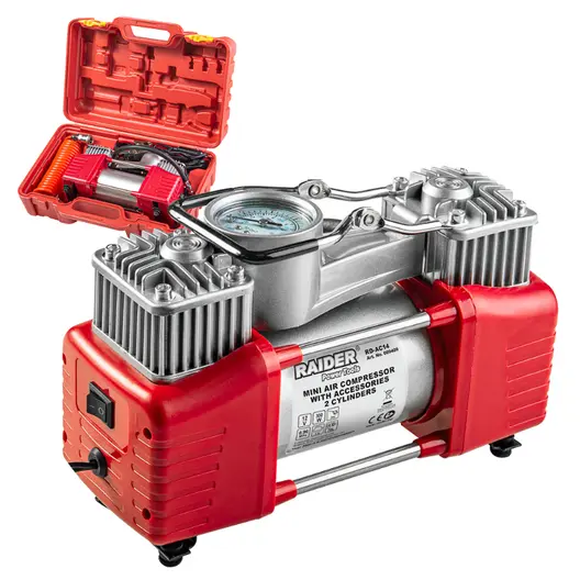 Компресор Raider за помпане на гуми  9.6 bar, 12 V, RD-AC14