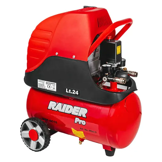 Електрически безмаслен компресор Raider  2 к.с., 24 л, 110 л/мин, 8 bar, RDP-AC15