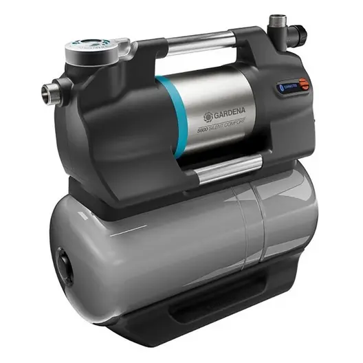 Хидрофорна помпа Gardena с цилиндричен съд  8 м, 5.6 м3/ч, 25 л, 47 м, 1 ", 5600 SilentComfort