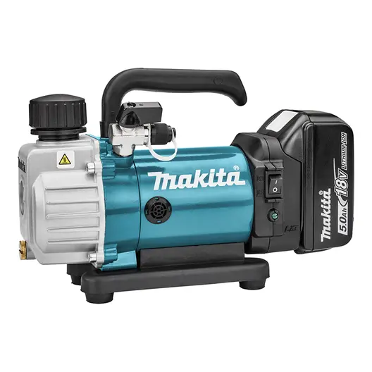 Акумулаторна вакуумна помпа Makita за хладилна и климатична техника  с 1 батерия и зарядно, 3 м3/ч, 18 V, DVP180RT