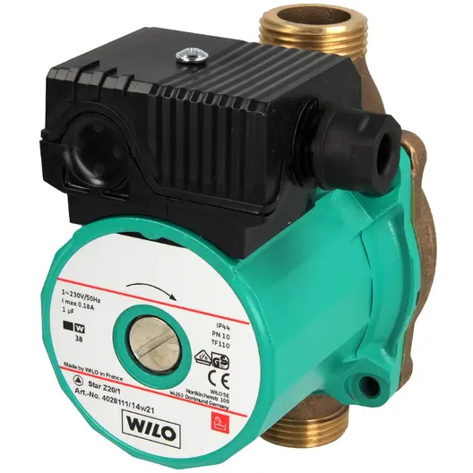 Циркулационна помпа Wilo за питейни горещи води  1.7 м3/ч, 1 м, 1 ", Star-Z 20/1