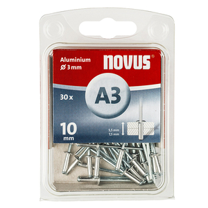 Попнит Novus алуминиев ф 3х10 мм, 30 бр.