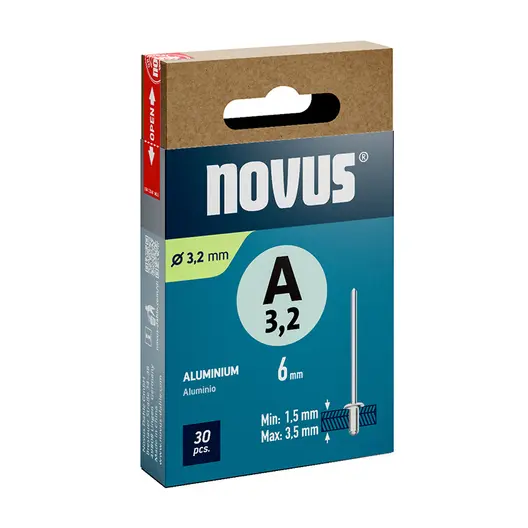 Попнит Novus със стандартна периферия  30 бр./опак., ф 3.2x6 мм