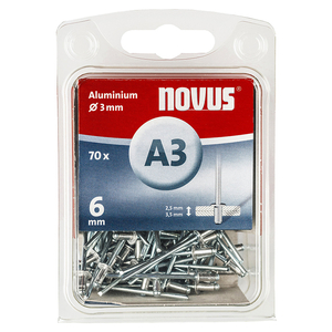 Попнит Novus алуминиев ф 3x6 мм, 70 бр.