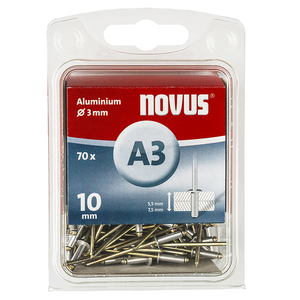 Попнит Novus алуминиев ф 3х10 мм, 70 бр.