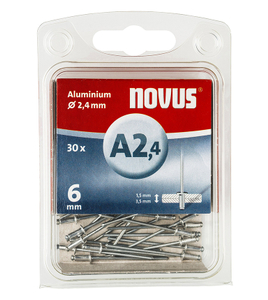 Попнит Novus алуминиев ф 2.4x6 мм, 30 бр.