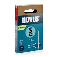 Попнит Novus стоманен със стандартна периферия  30 бр./опак., ф 3.2х10 мм, Type S3
