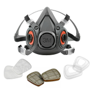 Полумаска 3M дихателна за сменяеми филтри комплект с 2 филтъра A1P2 R, размер L, 6213L - product - 082 ACM 610