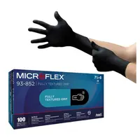 Ръкавици MICROFLEX нитрилни за еднократна употреба размер M, 7.5-8, 245 мм, черни, 100 бр., без пудра, 93-852