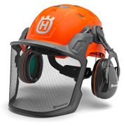 Каска Husqvarna противоударна с антифони и метална защитна мрежа оранжева, Technical - product - 082 HSQ 912