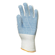 Ръкавици Eurotechnique плетени с PVC пъпки полиамидни размер 9, бяло и синьо, 4369 - product - 082 PRV 149