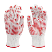 Ръкавици Coverguard плетени с PVC пъпки памук/полиестер размер 7, бяло и червено, Eurostrong 4350 - product - 082 PRV 297
