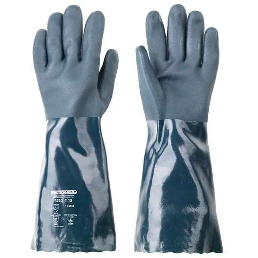 Ръкавици Coverguard PVC  размер 10, 400 мм, тъмносини, Eurochem 3740