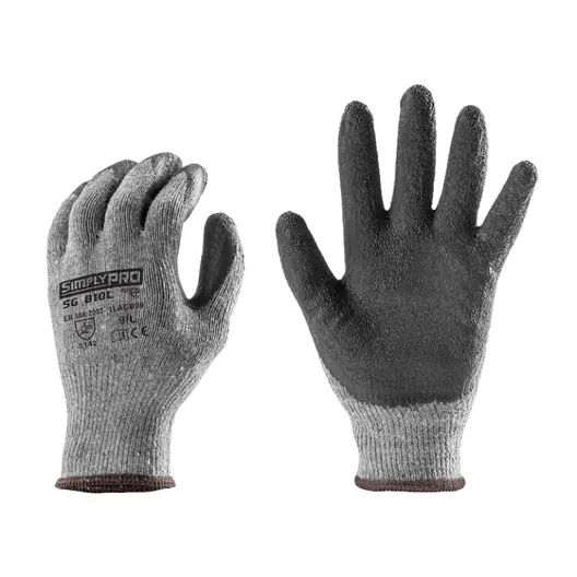 Ръкавици Coverguard топени в латекс полиестерни размер 11, черно и сиво, Simply Pro FG810L