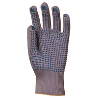 Ръкавици Coverguard плетени с PVC пъпки памук/полиестер  размер 9, сиво и синьо, Eurostrong 4380
