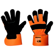 Ръкавици Rostaing докерски от телешки велур и плат размер 10, черно и оранжево, Manupro - product - 082 ROS 908