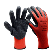 Ръкавици Wurth топени в латекс полиестерни размер 10, червено и черно, RED LATEX GRIP - product - 082 WUR 600
