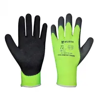 Ръкавици Wurth топени в латекс акрилни размер 10, черно и жълто, Flex Comfort Thermo