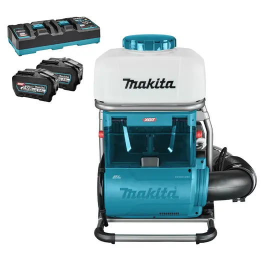 Гръбна акумулаторна пръскачка Makita  с 2 батерии и зарядно, 15 л, 40 V, 5 Ah, PM001GT202
