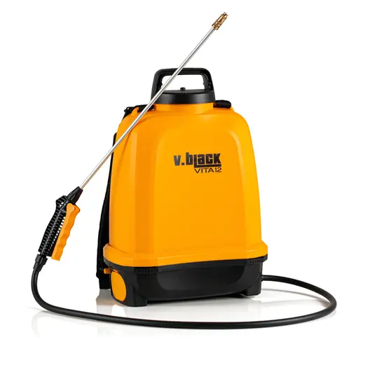 Гръбна акумулаторна пръскачка Volpi Originale  с 1 батерия и зарядно, 12 л, 14.4 V, 2 Ah, NBR, V.Black VITA 12