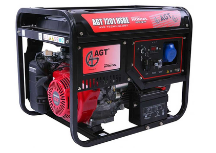 Генератор за ток AGT бензинов монофазен с електростартер 6600 W, 13 к.с., 24 A, 230 V, AGT 7201 HSBE TTL