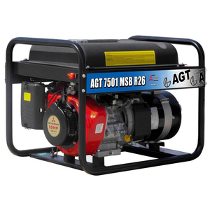 Генератор за ток AGT бензинов монофазен с електростартер 6400 W, 13 к.с., 26 A, 230 V, AGT 7501 MSB