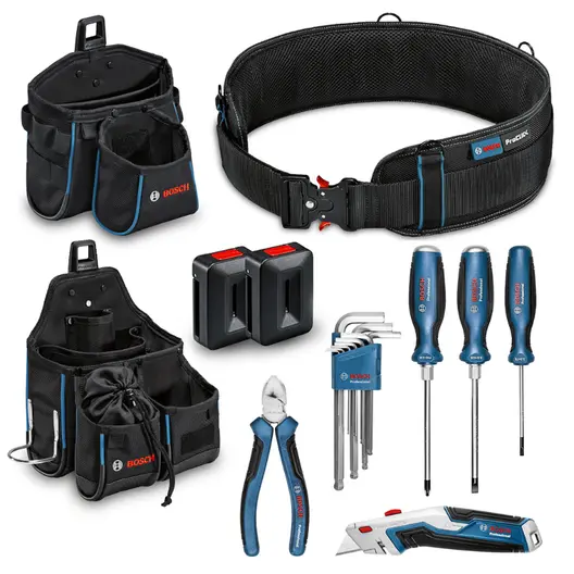 Колан Bosch с кобур комплект с инструменти 19 бр.