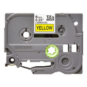 Лента Brother за етикетен принтер  6 мм, 8 м, черно върху жълто, TZe-611 - product - 094 BRT2018