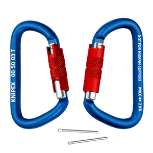 Карабинер Knipex D-образен алуминиев с винт 2 бр., 48х12 мм, 202 кг