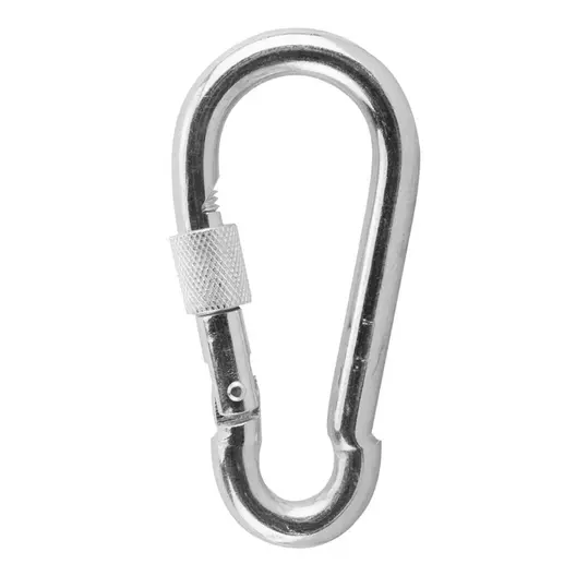 Карабинер QD Rigging China крушовиден поцинкован с винт  8х80 мм, 225 кг, DIN 5299