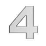 Цифра Coverguard 4 сребро със самозалепващ се гръб 40 мм - product - 094 PRV4407